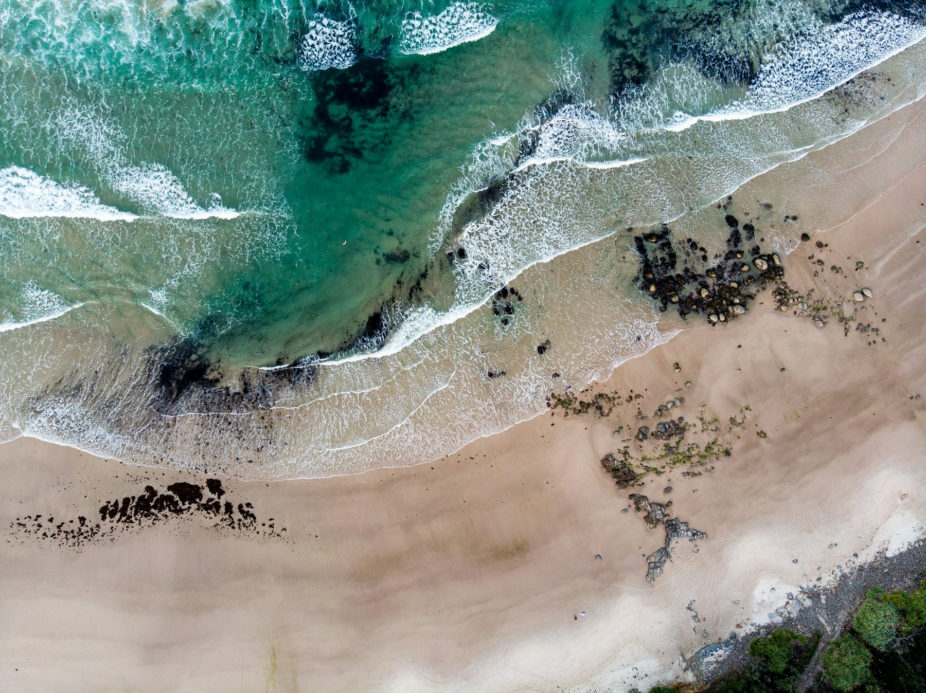 Aerial view of water and coastline