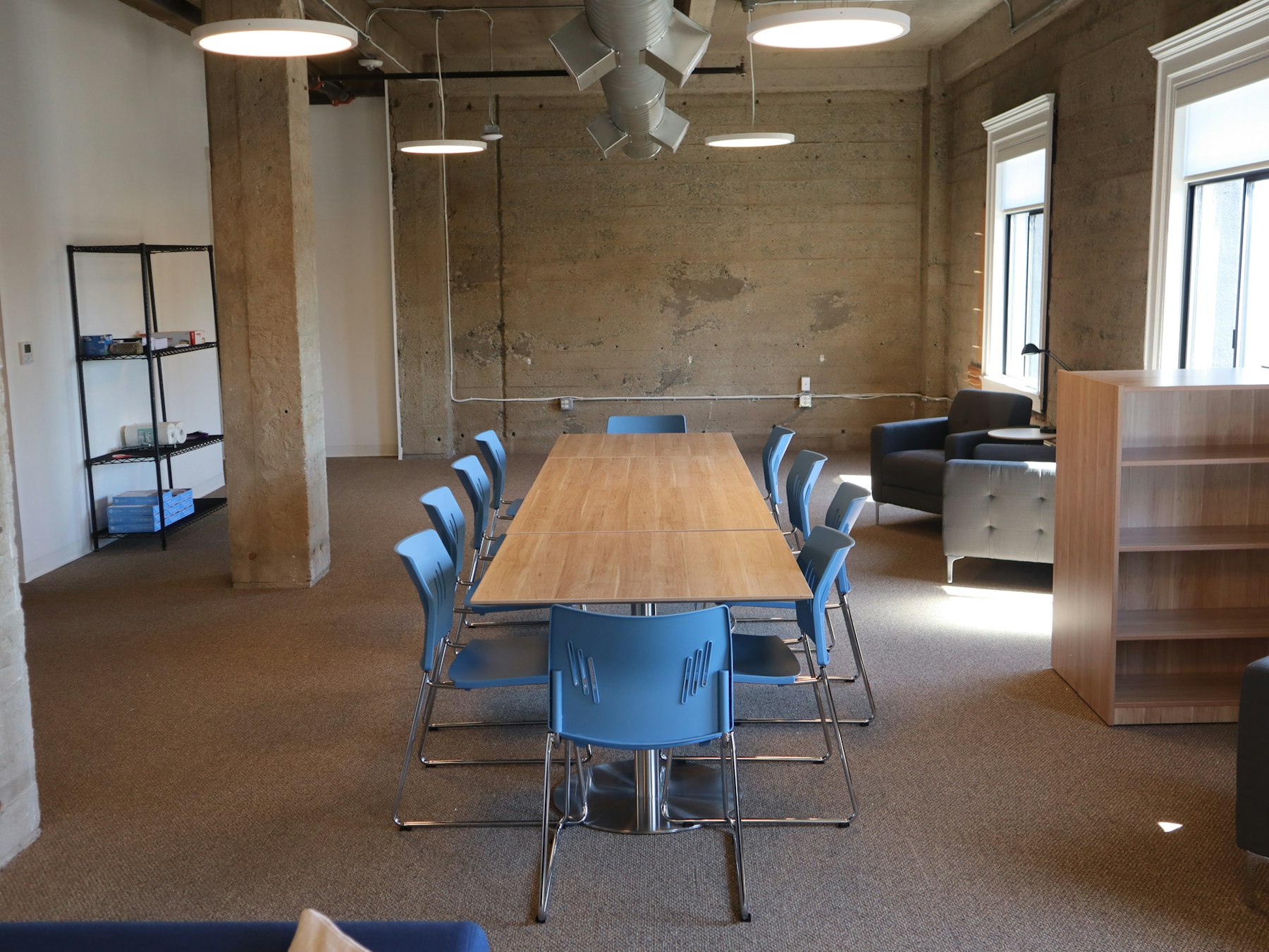 Small group meeting around a table